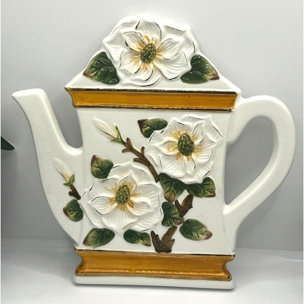 Ceramic Magnolia Flower 2 prong Wall Hanging